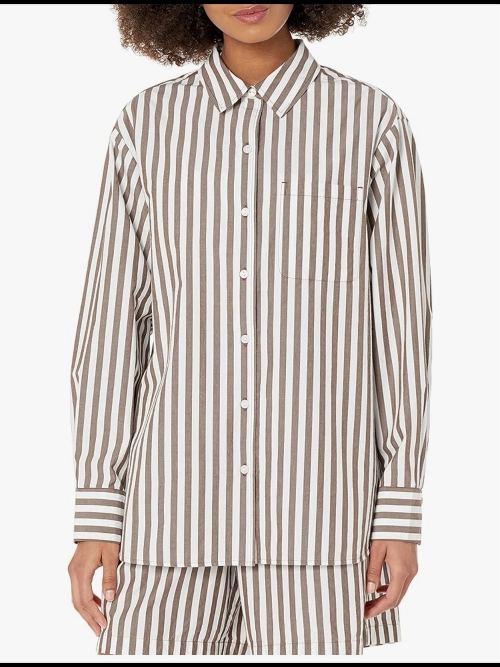 The Drop Womens Kendra Loose Fit Long Shirt.